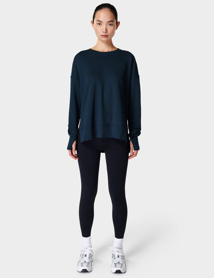 Sweaty Betty After Class Longline Sweatshirt - Navy Blueimage3- The Sports Edit