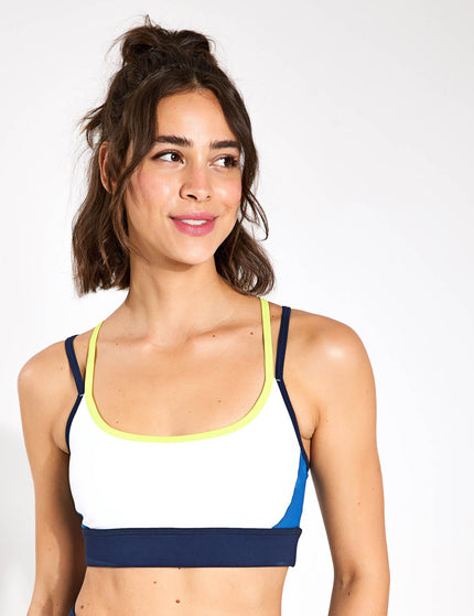 Lilybod River Sports Bra - Navy Blue/Lime/Armyimage1- The Sports Edit