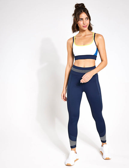 Lilybod River Sports Bra - Navy Blue/Lime/Armyimage4- The Sports Edit