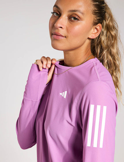 adidas Own The Run Long Sleeve Top - Preloved Purpleimage3- The Sports Edit