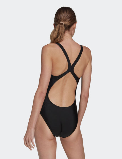 adidas 3 Bar Logo Swimsuit - Black/Whiteimage2- The Sports Edit