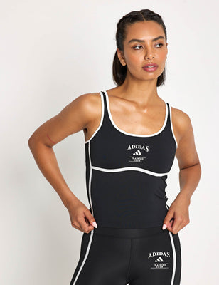 Heritage Tank Top With Integrated Low Support Bra - Black/Chalk White