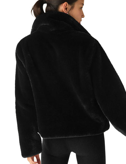 Beyond Yoga Faux Fur Jacket - Blackimage2- The Sports Edit