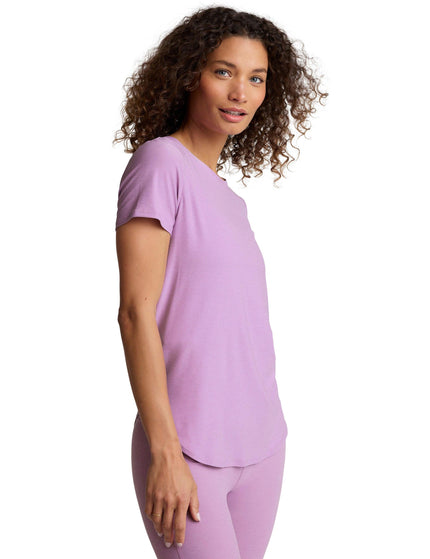 Beyond Yoga Featherweight on the Down Low Tee - Lilac Petal Heatherimage3- The Sports Edit