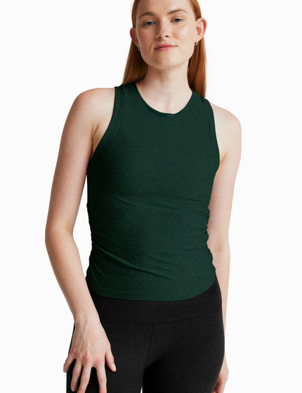 Beyond Yoga Featherweight Your Fit Shirred Tank - Dark Spruce Green Heatherimage1- The Sports Edit