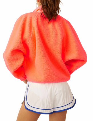 Hit The Slopes Fleece Jacket - Neon Coral