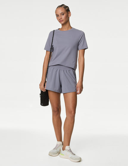 Goodmove High Waisted Sports Shorts - Lavender Greyimage4- The Sports Edit