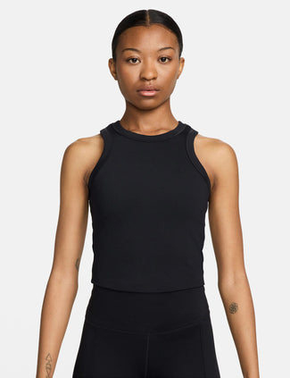 One Fitted Dri-FIT Cropped Tank Top - Black