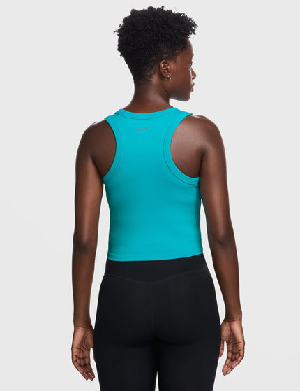 Nike One Fitted Dri-FIT Cropped Tank Top - Dusty Cactus/Blackimage2- The Sports Edit