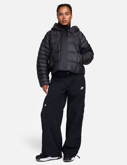 Nike Sportswear Swoosh Puffer Oversized Hooded Jacket - Black/Whiteimage8- The Sports Edit