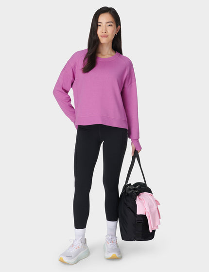 Sweaty Betty After Class Crop Sweatshirt - Allium Pinkimage7- The Sports Edit