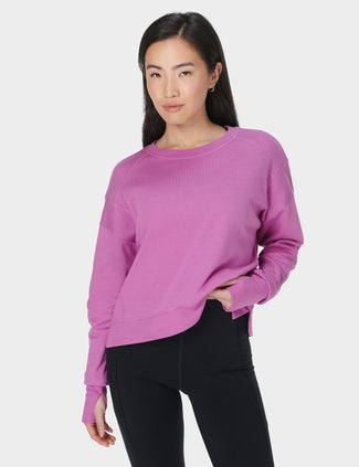 After Class Crop Sweatshirt - Allium Pink