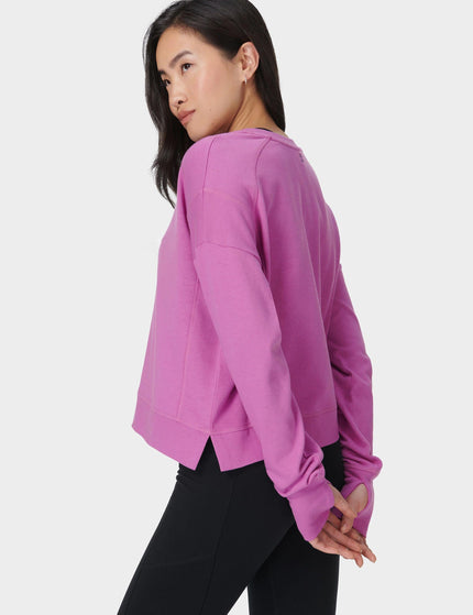 Sweaty Betty After Class Crop Sweatshirt - Allium Pinkimage3- The Sports Edit