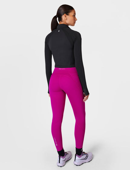 Sweaty Betty Athlete Crop Seamless Gym Zip Up - Blackimage7- The Sports Edit