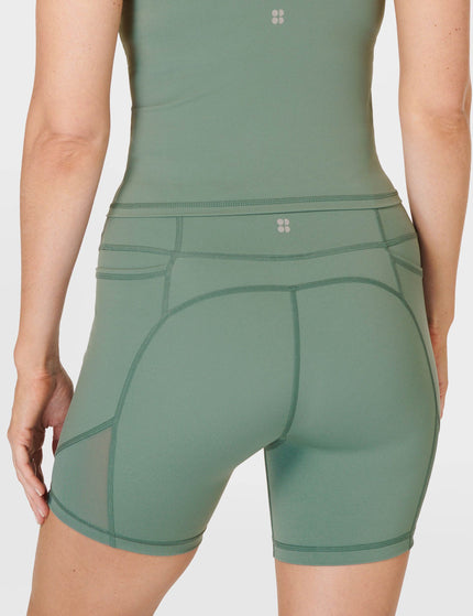 Sweaty Betty Power Aerial Mesh 6" Gym Short - Cool Forest Greenimage4- The Sports Edit