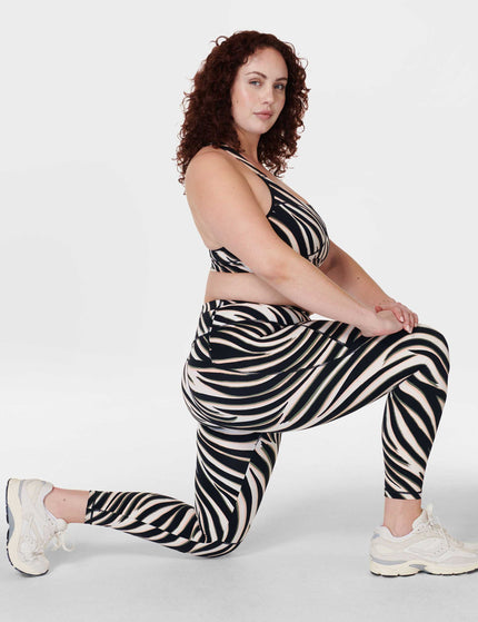 Sweaty Betty Power 7/8 Gym Leggings - Black Waved Zebra Printimage6- The Sports Edit