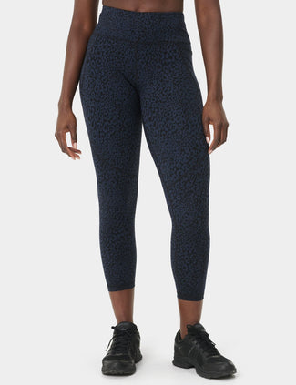 Power 7/8 Gym Leggings - Blue Halftone Leopard Print