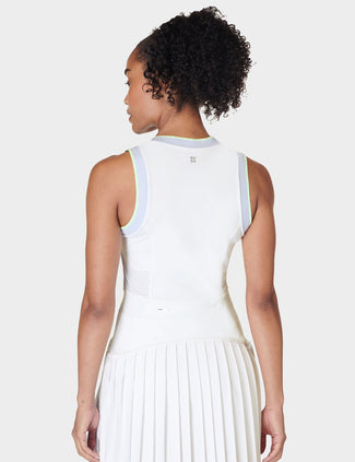 Power Ace Mix Pleat Tennis Dress - White
