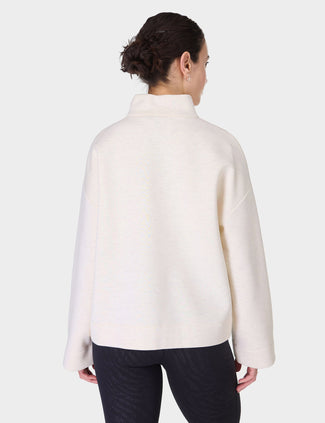 Wind Down Funnel Neck Sweatshirt - White Marl