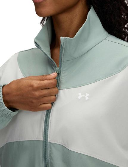 Under Armour Rival Woven Jacket - Silica Green/Hydro Greenimage3- The Sports Edit