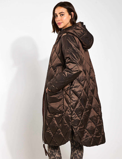 Varley Frisco Long Quilt Jacket - Coffee Quartz Metallicimage2- The Sports Edit