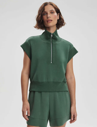 Kelly Half Zip Sweat - Cilantro