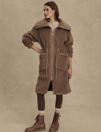 Logan Sherpa Coat - Ash Taupe