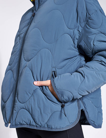 Goodmove Oversized Quilted Packable Puffer Jacket - Dark Turquoiseimage3- The Sports Edit