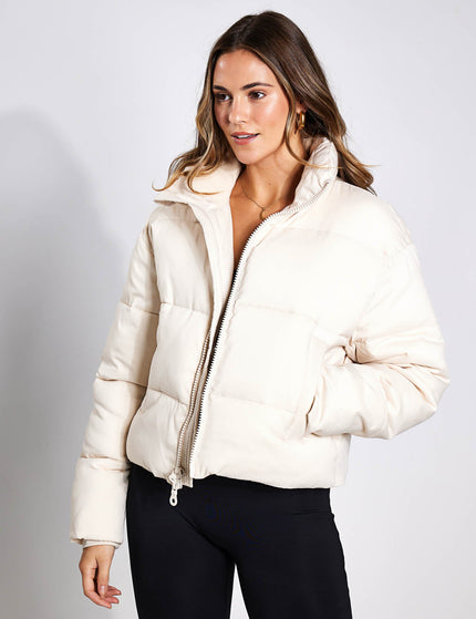 Girlfriend Collective Cropped Puffer - Snowimage1- The Sports Edit