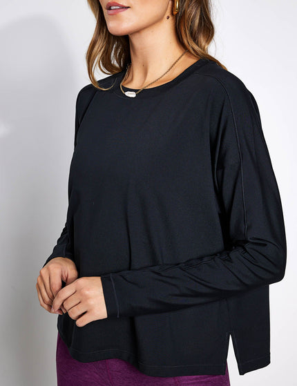 Girlfriend Collective ReSet Long Sleeve Tee - Blackimage4- The Sports Edit