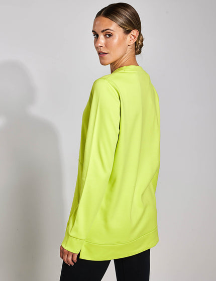 Goodmove Crew Neck Relaxed Longline Sweatshirt - Limeadeimage2- The Sports Edit