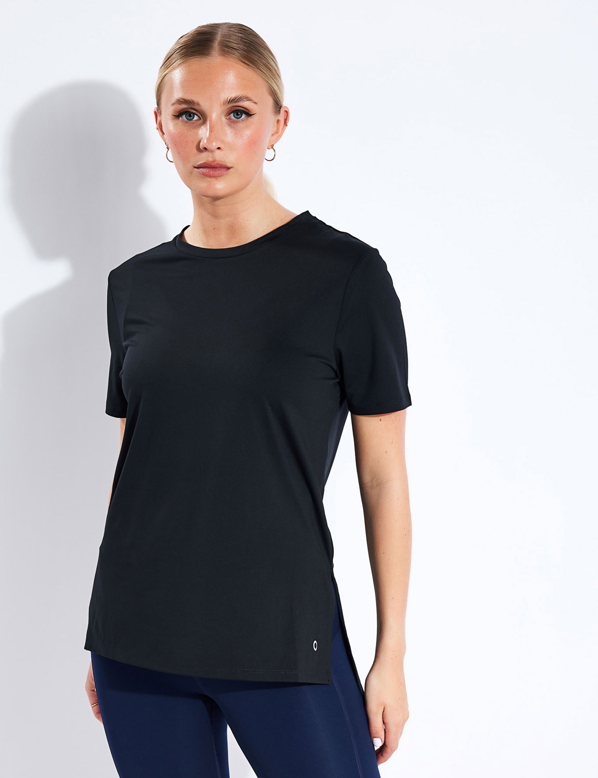 Goodmove Scoop Neck Mesh Back T-shirt - Blackimage3- The Sports Edit