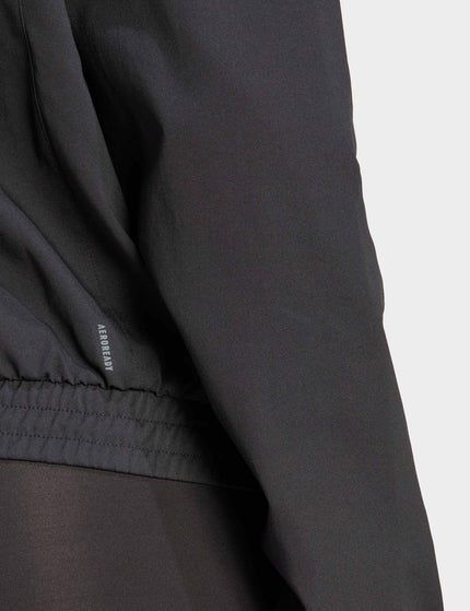 adidas AEROREADY Train Essentials Woven Quarter-Zip Track Jacket - Black/Whiteimage4- The Sports Edit