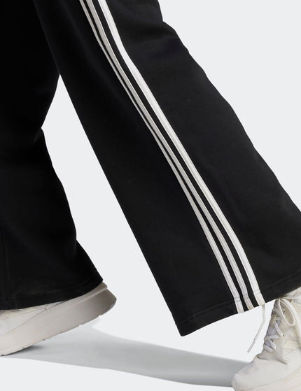 adidas Essentials 3-Stripes French Terry Wide Joggers - Black/Whiteimage4- The Sports Edit