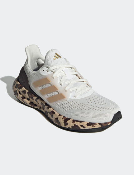 adidas Pureboost 23 Shoes - Core White/Gold Metallic/Shadow Brownimage2- The Sports Edit