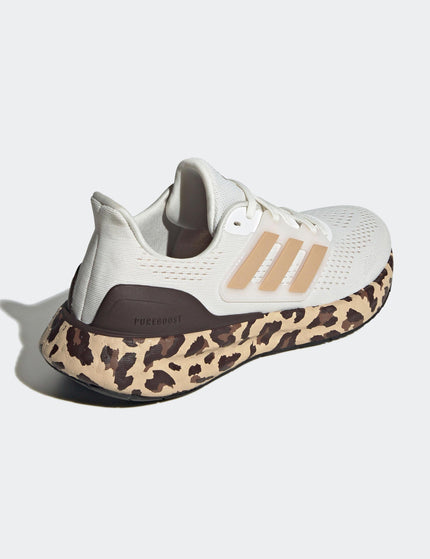 adidas Pureboost 23 Shoes - Core White/Gold Metallic/Shadow Brownimage3- The Sports Edit