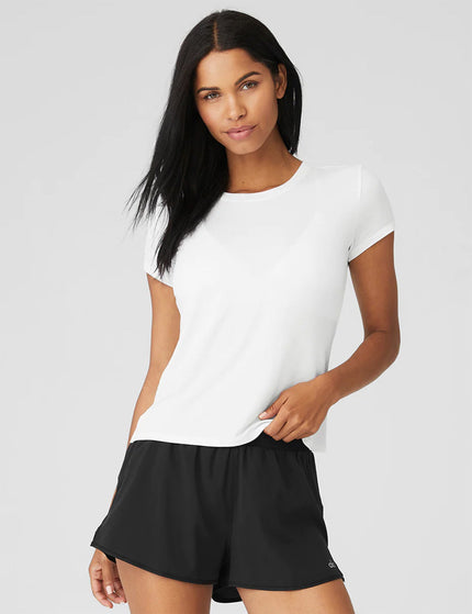 Alo Yoga All Day Short Sleeve - Whiteimage1- The Sports Edit