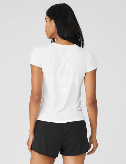 Alo Yoga All Day Short Sleeve - Whiteimage2- The Sports Edit