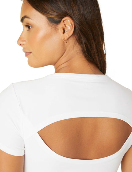 Beyond Yoga Featherweight Perspective Cropped Tee - Cloud Whiteimage5- The Sports Edit