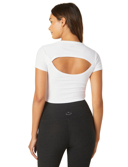 Beyond Yoga Featherweight Perspective Cropped Tee - Cloud Whiteimage1- The Sports Edit