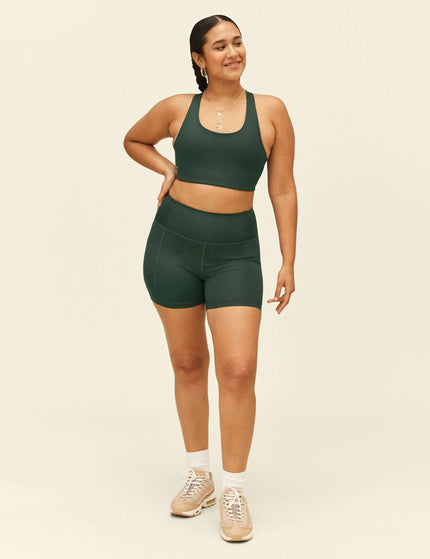 Girlfriend Collective High Waisted Run Short - Mossimage7- The Sports Edit