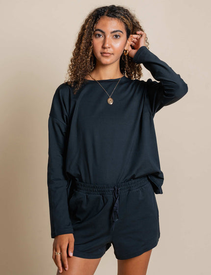 Girlfriend Collective ReSet Long Sleeve Tee - Blackimage6- The Sports Edit