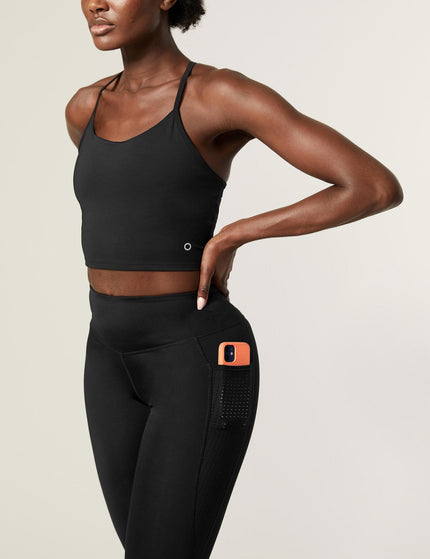 Goodmove Go Train High Waisted Cropped Gym Leggings - Blackimage4- The Sports Edit