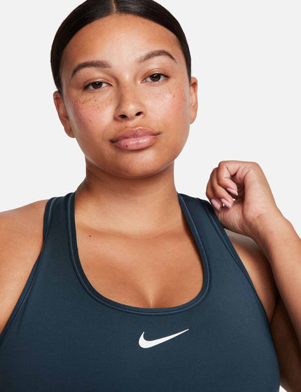 Nike Swoosh Medium Support Bra - Deep Jungle/Whiteimage4- The Sports Edit
