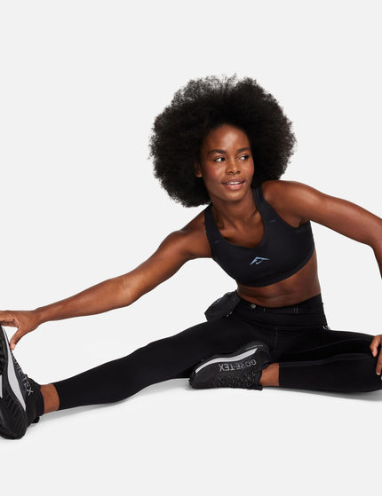 Nike Trail Swoosh On-The-Run Sports Bra - Black/Dark Smoke Greyimage5- The Sports Edit