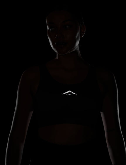 Nike Trail Swoosh On-The-Run Sports Bra - Black/Dark Smoke Greyimage6- The Sports Edit