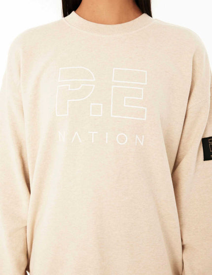 PE Nation Heads Up Sweat - Oatmeal Marle Nudeimage2- The Sports Edit