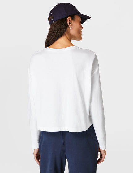 Sweaty Betty Essential Crop Long Sleeve T-Shirt - Whiteimage2- The Sports Edit