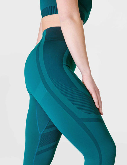 Sweaty Betty Silhouette Sculpt Seamless Workout Leggings - Reef Teal Blue/Navy Blueimage3- The Sports Edit