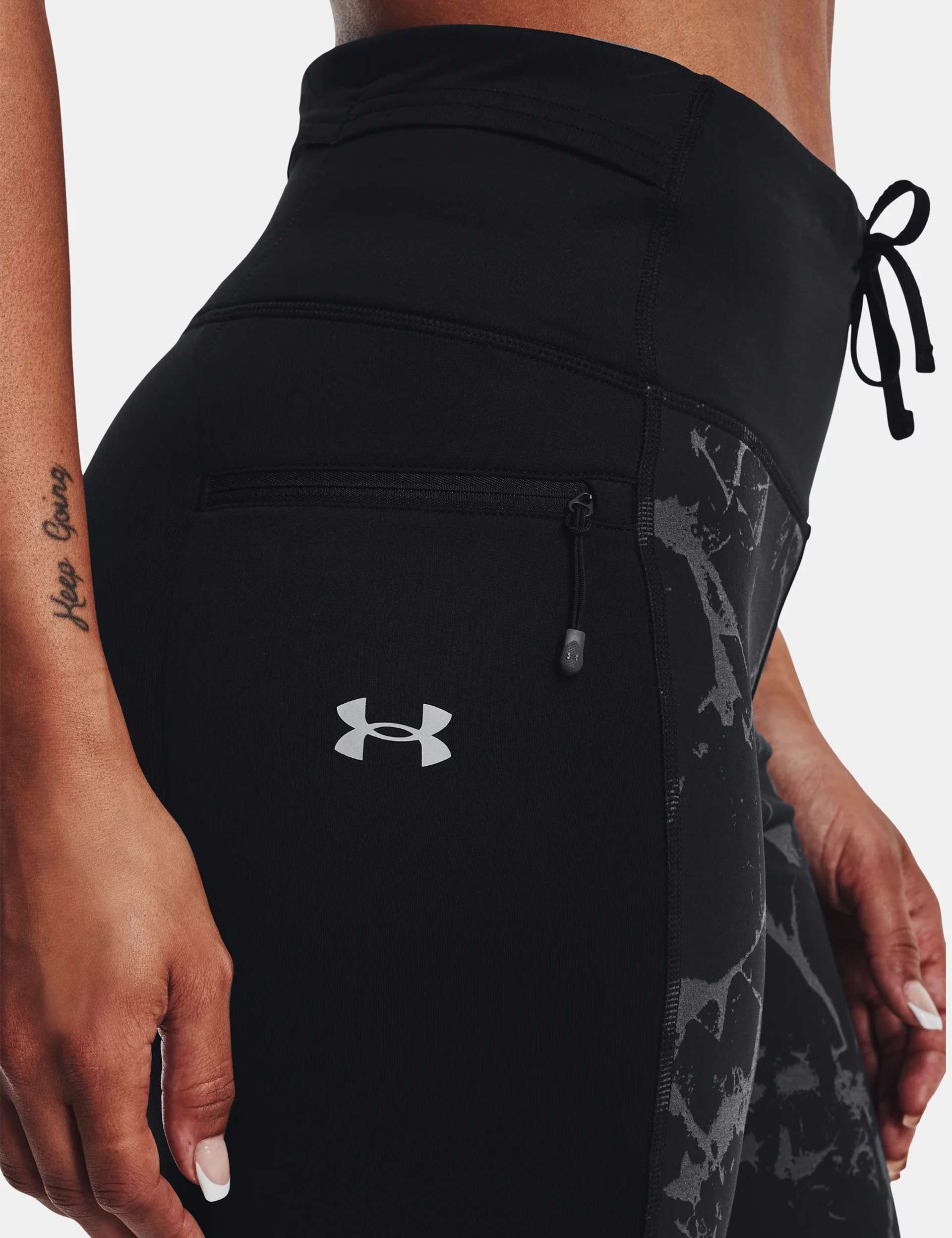 Under Armour OutRun The Cold Tights - Black/Reflectiveimage4- The Sports Edit